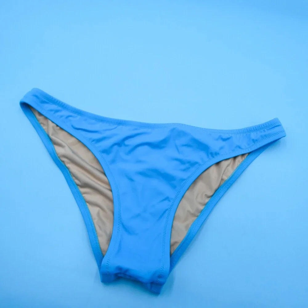 Victorias Secret XL Blue Brazilian Low Rise Bikini Bottom Swimwear Beach‎ Women